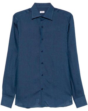Borriello Linen Long-Slevee Shirt - Blue