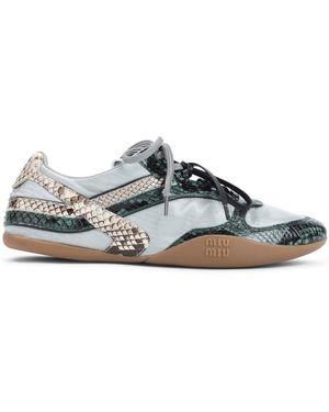 Miu Miu Python-Effect Sneaker | Lyst