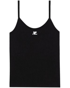 Courreges "Reedition" Knit Tank Top - Black