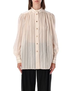 Chloé Silk-Cotton Polo Top For - Natural