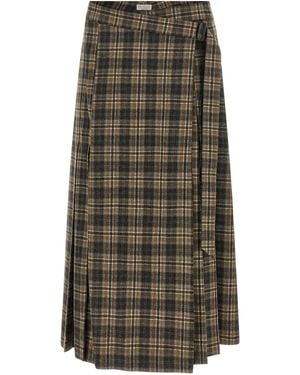 Brunello Cucinelli Tartan Skirt - Green