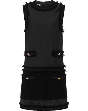 Moschino Wool Boucle Stretch Dress - Black