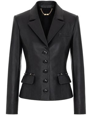 Elisabetta Franchi Leather Jacket - Black