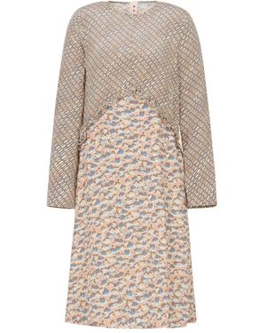 Marni Floral-Patterned Midi Dress With Ruffle Detailing - Natural