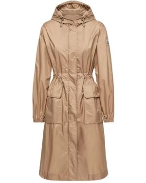 Moncler Hiengos Hooded Parka Coat - Natural