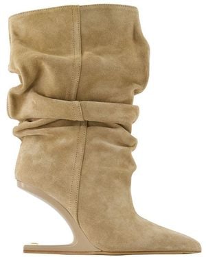 Balmain Heeled Boots - Natural