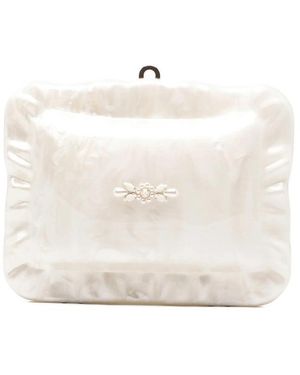 Simone Rocha Tote Bag Pearl-Trim - White