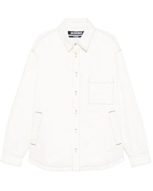 Jacquemus Shirt Jacket With Contrast Stitching - White