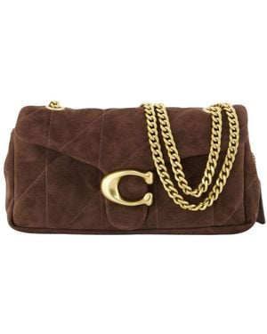 COACH "Tabby 26" Quilted Suede Bag - Brown