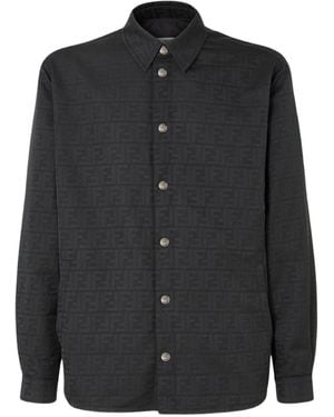 Fendi Blouson Nylon Logo - Black