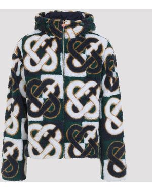 CASABLANCA Monogram Fleece Jacket - Black
