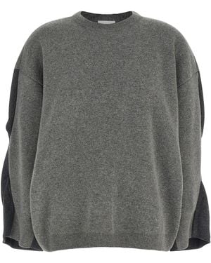 Nude Two-Tone Sleeve Sweater - Gray