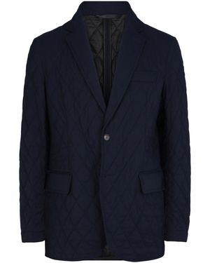 Brioni Single-Breasted Quilted Blazer - Blue