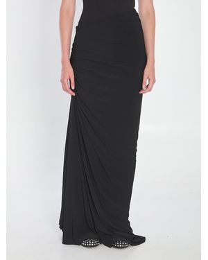 Alaïa Alaia Maxi Draped Jersey Dress - Black