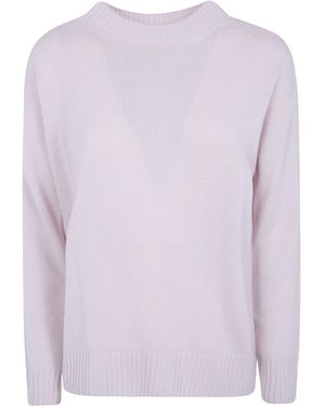 Rossopuro Long Sleeved Boat Neckline Over Sweater - Purple