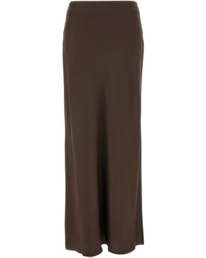 Brunello Cucinelli Slit Skirt - Brown