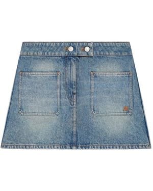 Courreges "Signature" Denim Mini Skirt - Blue
