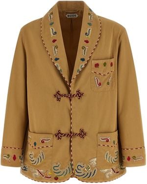 Bode 'Feather Runner Smoking' Blazer - Brown