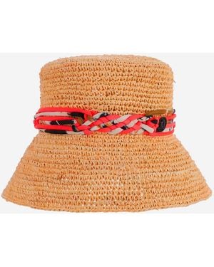 Maison Michel Bucket Hat Axel Raffia - Orange