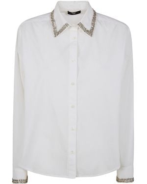Seventy Popeline Embroidered Stones Shirt - White