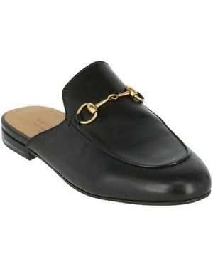 Gucci Princetown Leather Slippers - Black