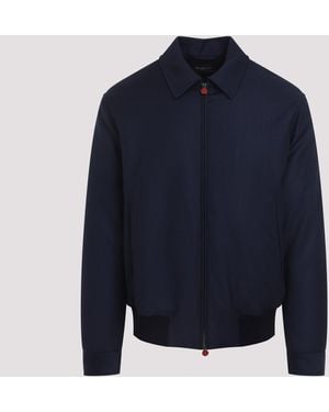Kiton Premium Wool Bomber Jacket - Blue