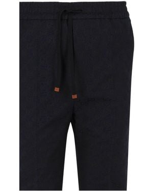 Gucci Gg Canvas Jogging Pants - Blue