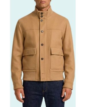 Lardini Camel Sponge Bomber Jacket - Blue