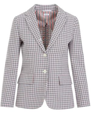 Thom Browne Small Check Cotton Jacket - Purple
