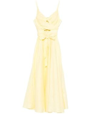 Zimmermann Shirred Mini Dress With Adjustable Straps And Cut-Out Detail - Yellow