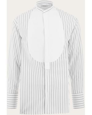 Ferragamo Shirt — Pinstripe - White