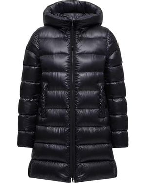 Moncler Water-Repellent Down Puffer Coat With Adjustable Hood And Elastic Cuffs - Black