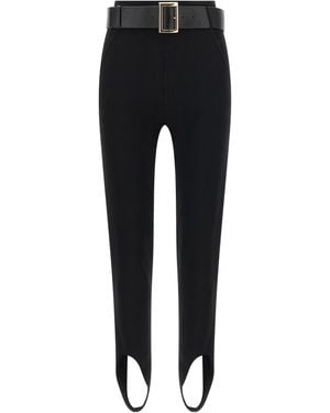 Self-Portrait Leggings With Stirrup And Belt - Black