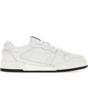 Fendi Leather Match Sneakers - White