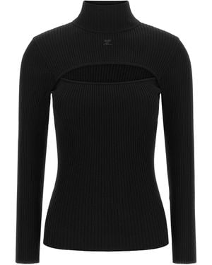 Courreges Cut-Out Sweater - Black