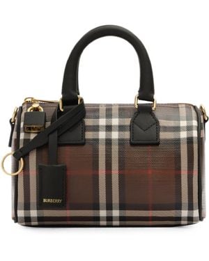 Burberry Mini Check Bowling Bag - Black
