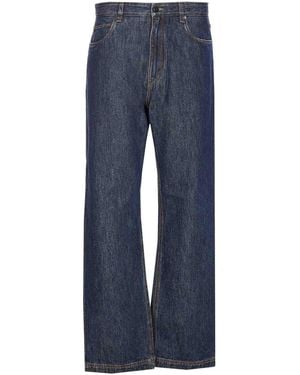 Fendi Quilted Ff Motif Jeans - Blue