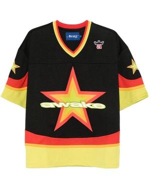 AWAKE NY Star Print T-Shirt - Black
