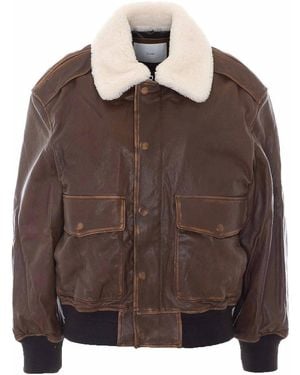 DUNST Leather Blouson - Brown