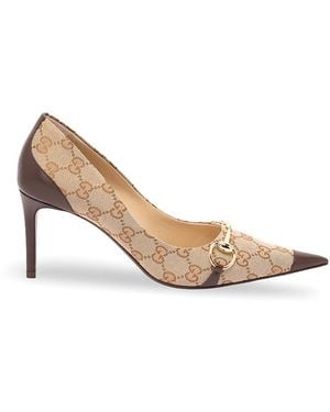 Gucci "Donna" Horsebit Gg Pumps - Brown