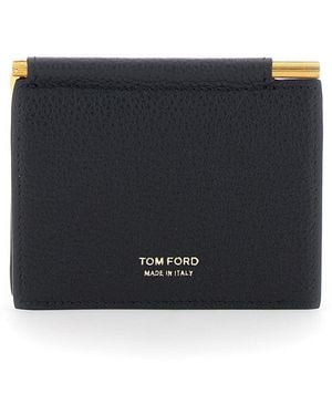 Tom Ford Bi-Fold Leather Wallet - Black