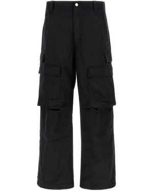 Purple Woven Cargo Pants - Blue