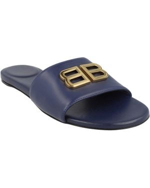 Balenciaga Groupie Flat Sandals - Blue
