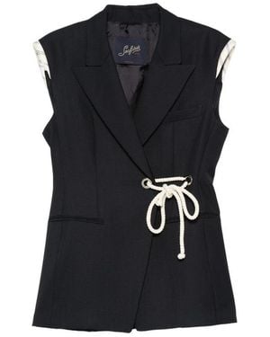 The Seafarer Waistcoat Wool - Black