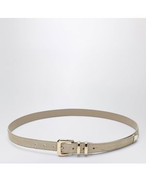 Brunello Cucinelli Alligator Leather Belt With Buckle - Metallic