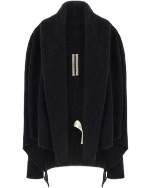 Rick Owens 'Hooded Medium Wrap' Cardigan - Black