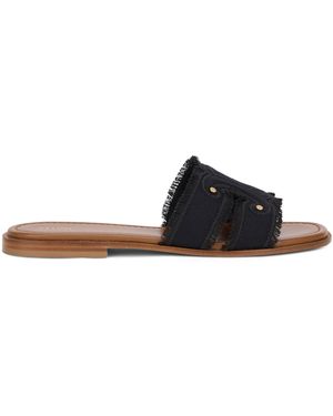 Celine Elegant Low Leather Sandal - Black