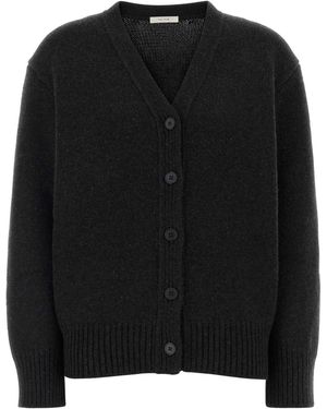 The Row Slate Stretch Cashmere Blend Pranavi Cardigan - Black