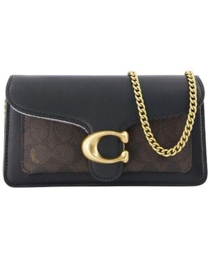 COACH Leather Signature Tabby 19 Crossbody - Black