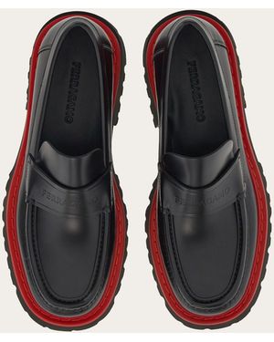 Ferragamo Fergal Logo Debossed Loafers - Blue